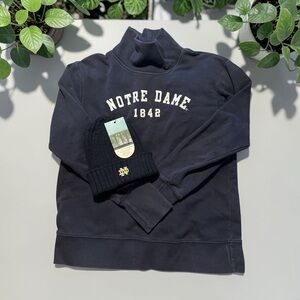 Notre Dame Bundle League Embroidered Sweatshirt & Ireland Eye NWT Ribbed Hat